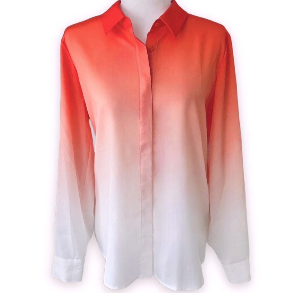 Calvin Klein || Orange Ombré Button Down || Medium
